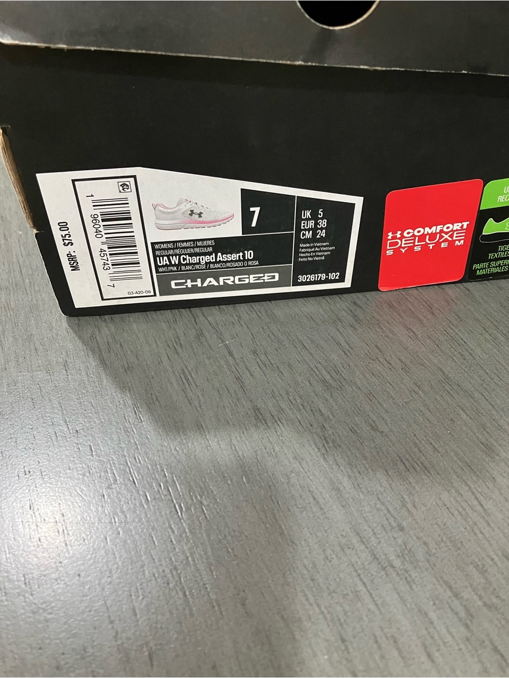 Under Armour White and Pink Women’s Athletic Sneakers - Picture 5 of 6